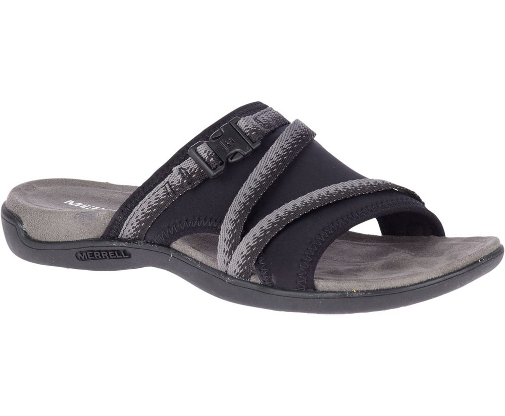 Merrell Sandals Black/Grey - District Muri Slide - Womens 48ESMZPVU